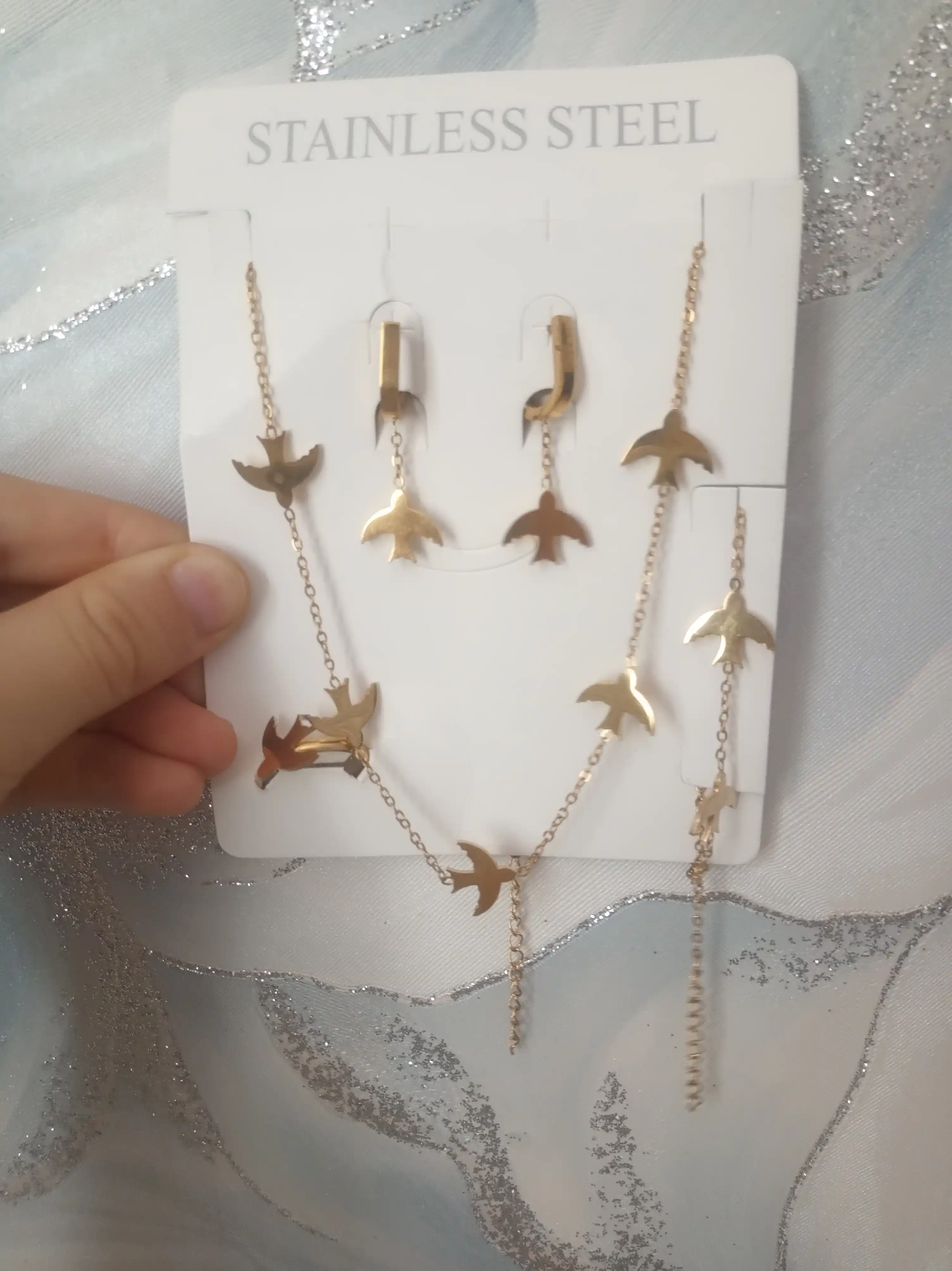 VAN CLEEF набор бижутерий, кольцо, серьги, цепочка, браслет