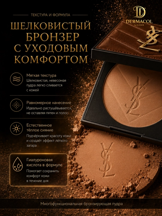 Бронзер YSL All Hours Hyper Bronze Buff Dune 02 для макияжа лица 7.5 г