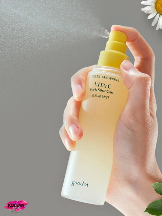 Teri yaltirashi uchun ikki fazali vitaminli mist Goodal Green Tangerine Vita C Dark Spot Mist