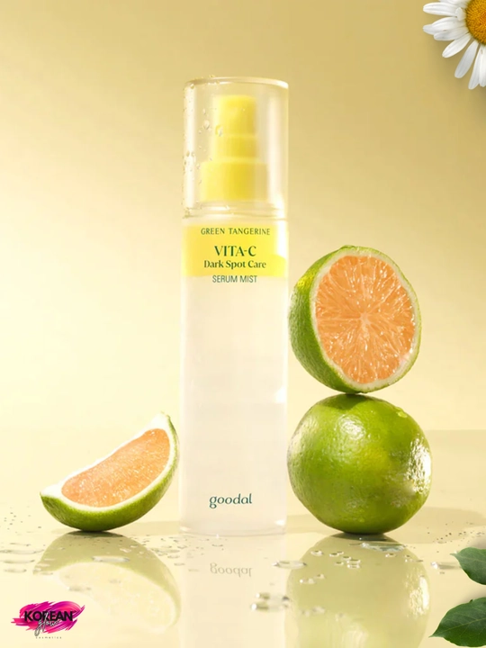 Teri yaltirashi uchun ikki fazali vitaminli mist Goodal Green Tangerine Vita C Dark Spot Mist - 