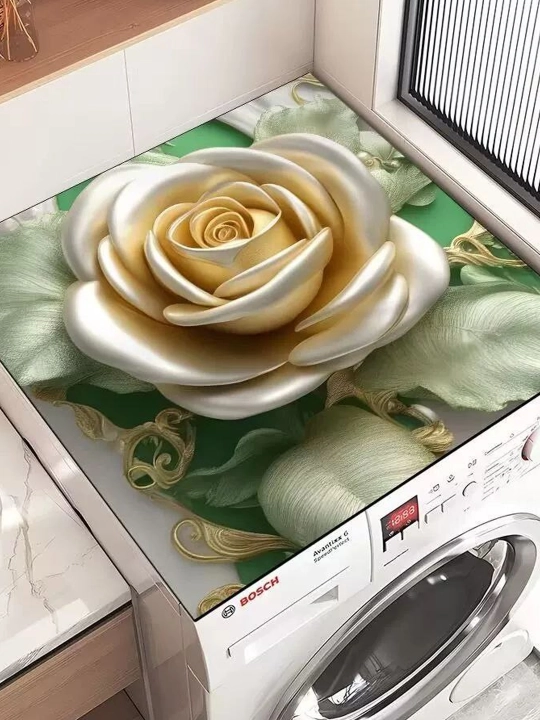 Коврик на стиральную машину 50×60 см декоративный – защитная накладка от пыли и царапин - 