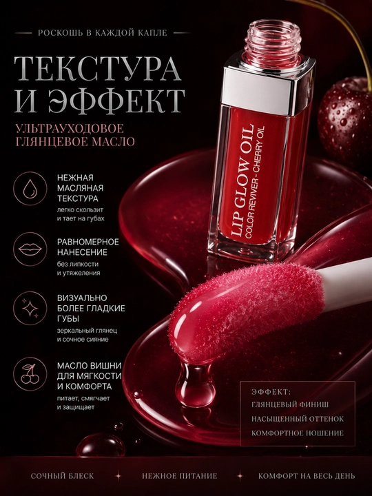 Dior Addict Lip Glow Oil namlantiruvchi yaltiroq moyi, 012-tus, yumshoq va porloq lablar uchun