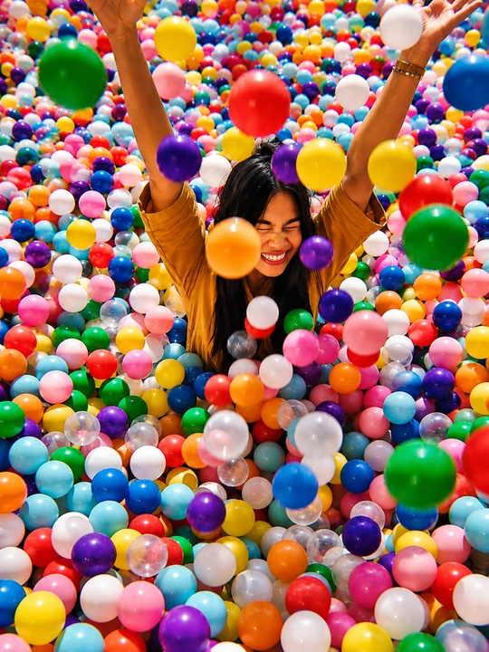 Bolalar uchun rangli plastik sharlar to‘plami, quruq basseyn va o‘yin maydonchasi uchun