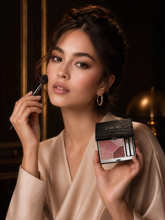 Тени для век с сияющим финишем Dior Diorshow 5 Couleurs 857 Rose Organza розово-нюдовые