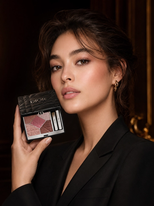 Тени для век с сияющим финишем Dior Diorshow 5 Couleurs 857 Rose Organza розово-нюдовые