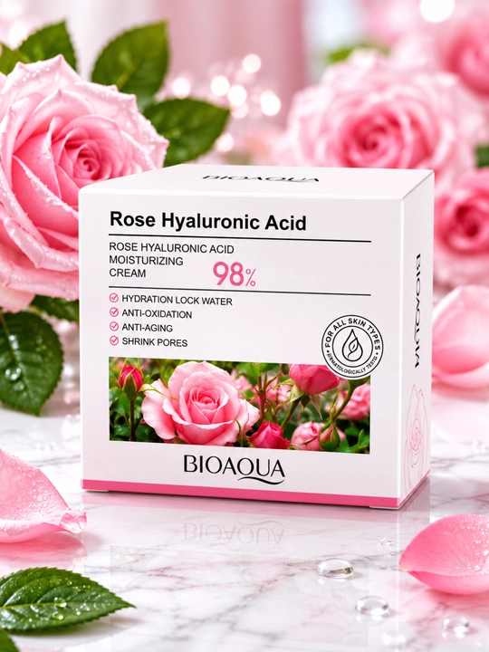 BIOAQUA Rose Hyaluronic Acid увлажняющий крем для лица с экстрактом розы