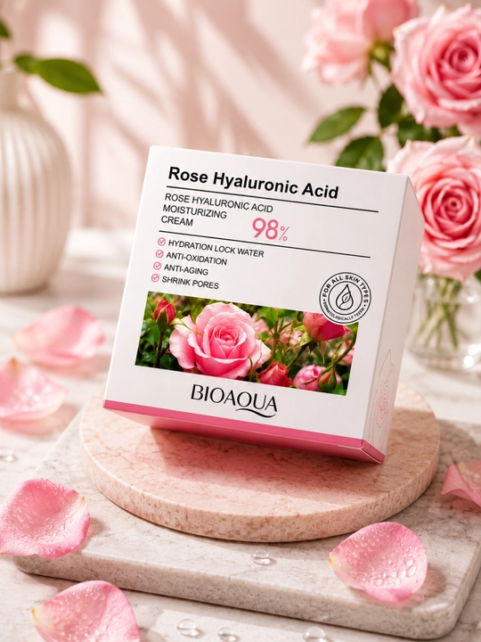 BIOAQUA Rose Hyaluronic Acid увлажняющий крем для лица с экстрактом розы