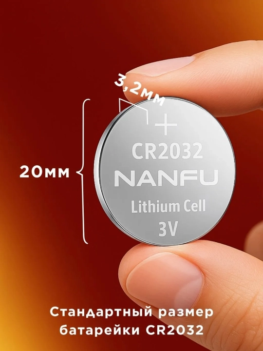 Nanfu CR2025 / CR2032 litiy batareyasi, 3 V, 1 dona