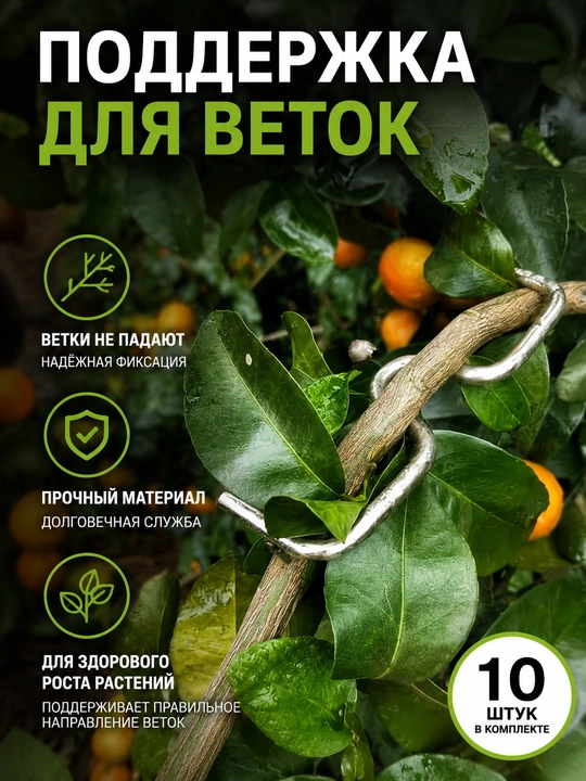 Daraxt shoxlari uchun tirgak, M-shaklli bog' mustahkamlagichi, ushlagich, 10 dona - 