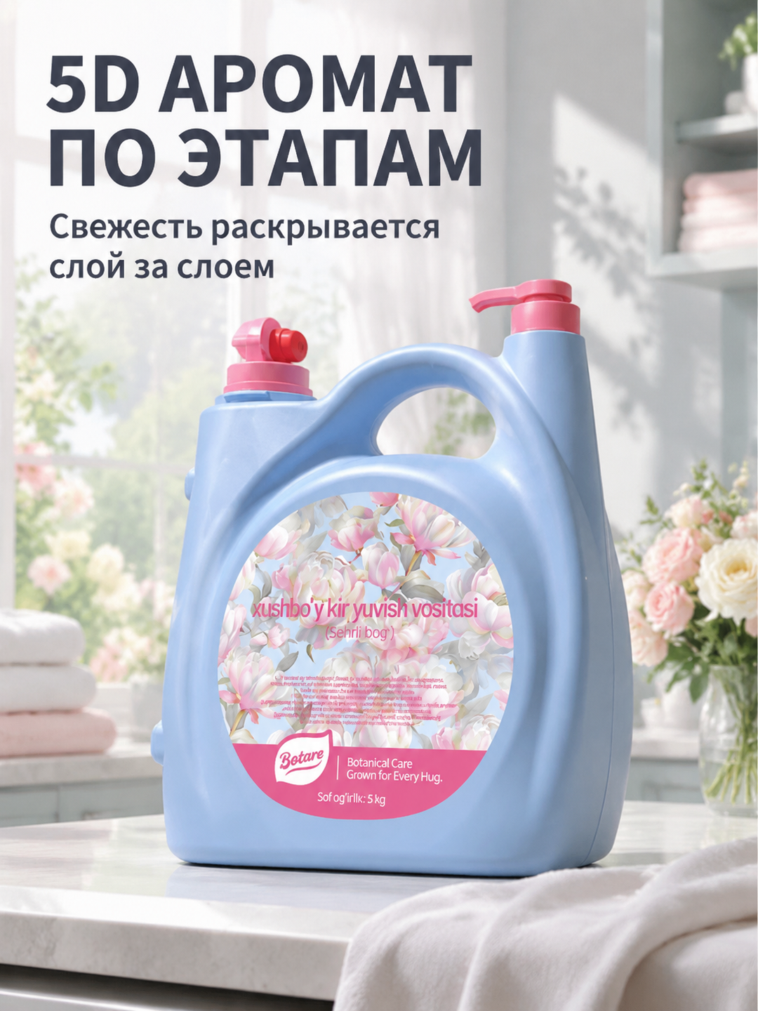 BOTARE Стиральный раствор 5 кг / банка гель для стирки  порошок автомат - 