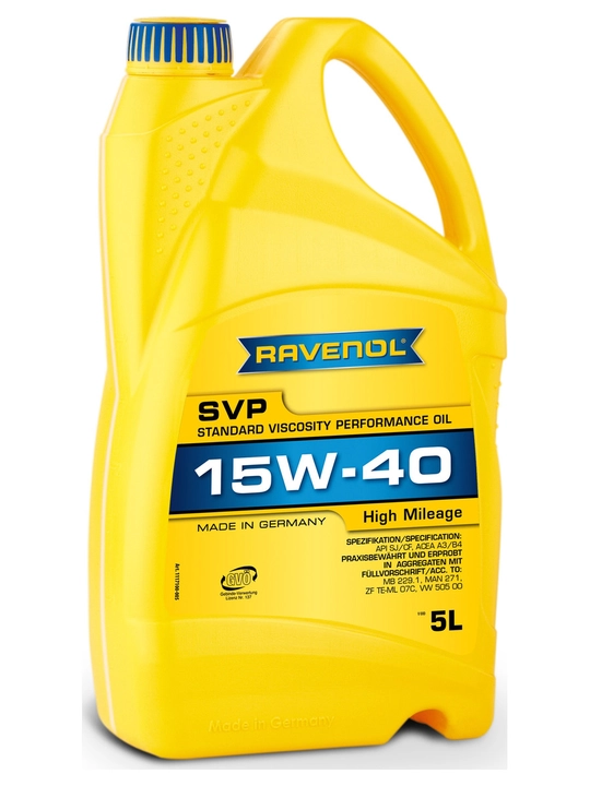 RAVENOL SVP 15W-40 yuqori yurgan avtomobillar uchun motor moyi, 5 L - 