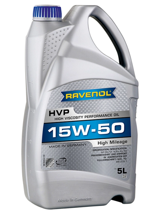 RAVENOL HVP 15W-50 yuqori yurgan avtomobillar uchun motor moyi, 5 L - 
