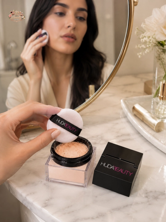 Yuz uchun mat effektli,makiyajni mustahkamlovchi pudra, Huda Beauty Baby Bake Peach Pie