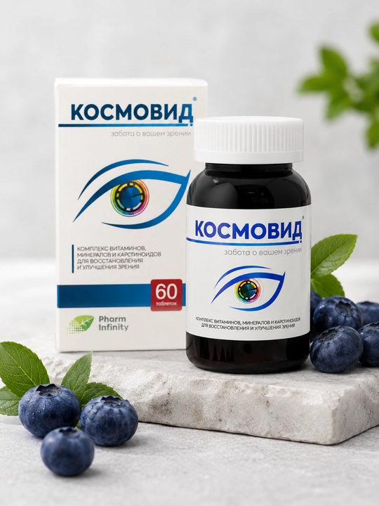 Космовид БАД для поддержки зрения, комплекс витаминов и антиоксидантов