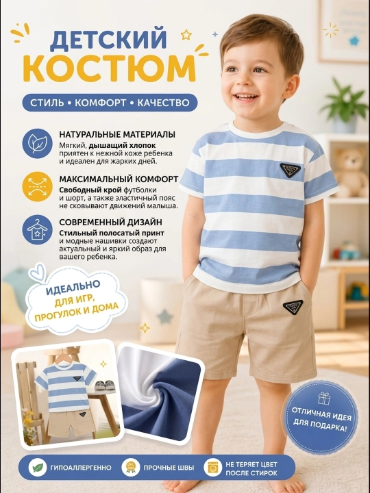 Bolalar uchun komplekt 100% paxtadan - 