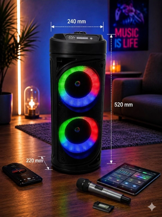 Bluetooth колонка, караоке колонка, RGB акустика, колонка с микрофоном, портативная колонк
