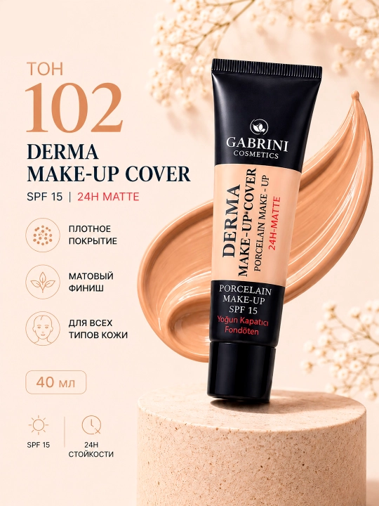 Тональный крем Gabrini Derma Make‑Up Cover SPF 15 40 мл