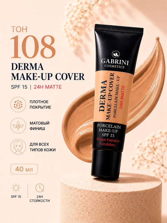 Тональный крем Gabrini Derma Make‑Up Cover SPF 15 40 мл