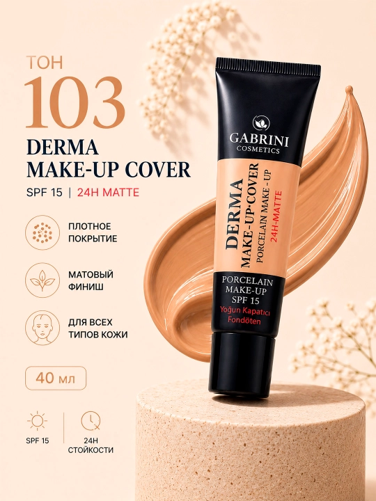 Тональный крем Gabrini Derma Make‑Up Cover SPF 15 40 мл