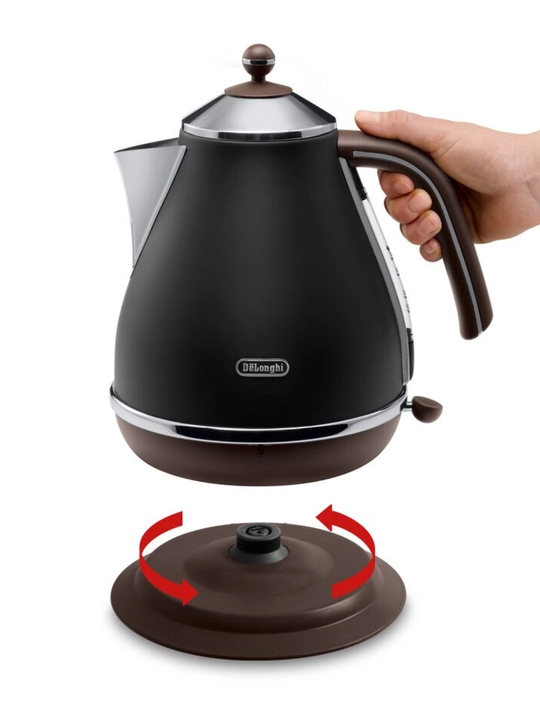 Elektr choynak De'Longhi KBOV2001.BK Icona Vintage, 1.7 l, 2000 Vt, qora
