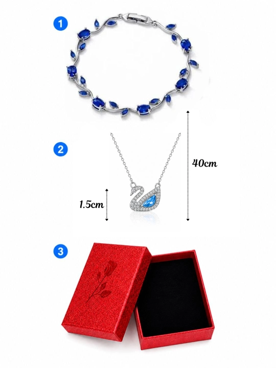 Украшения в форме лебедя для девочек, в подарочной коробке, SWAROVSKI