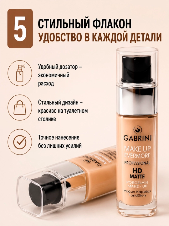 Тональный крем GABRINI "HD MATTE" 30 мл