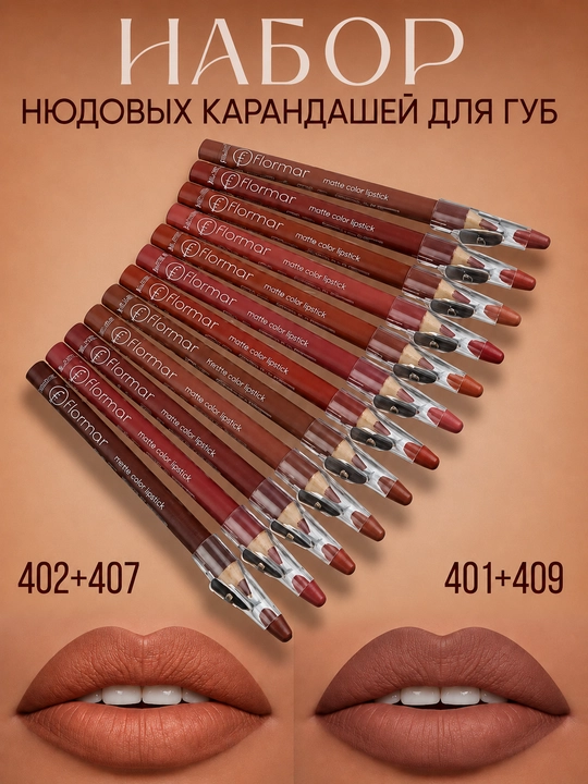 Водостойкий матовый контурный карандаш для губ Matte Color Lipstick - 