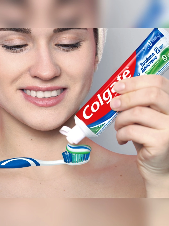 Colgate uch tomonlama ta’sirli tish pastasi Kariyesdan himoya qilish uchun tabiiy yalpiz, 50 ml