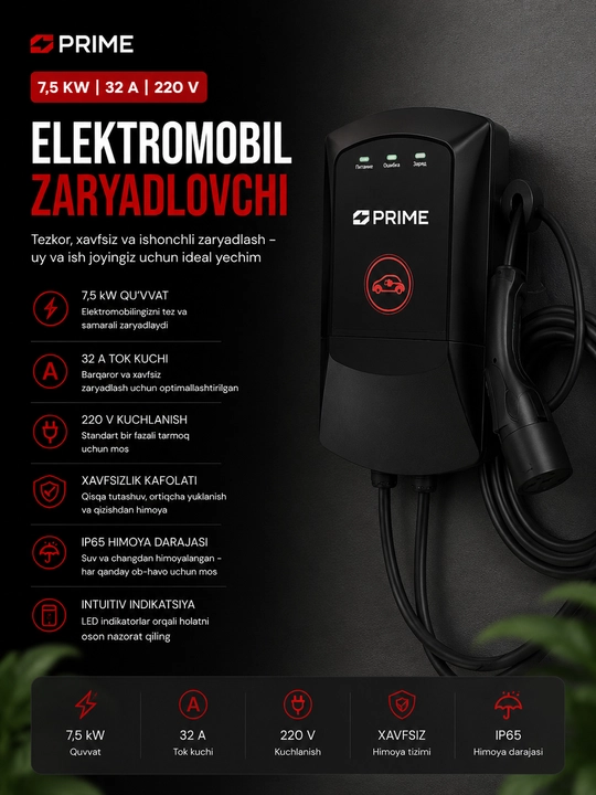 Charger 7,5 KW 32 А 220 V PRIME - 