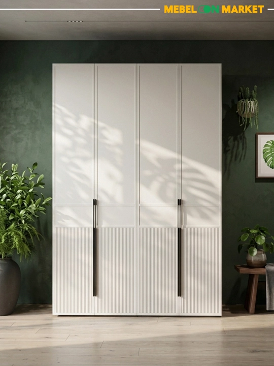 Шкаф для одежды 4-дверный 180×59×260 см, шкаф распашной МДФ, шкаф в спальню гардероб