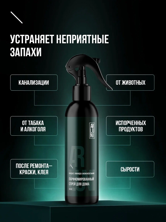 Освежитель воздуха ARLUNI парфюмированный спрей для дома 300 мл
