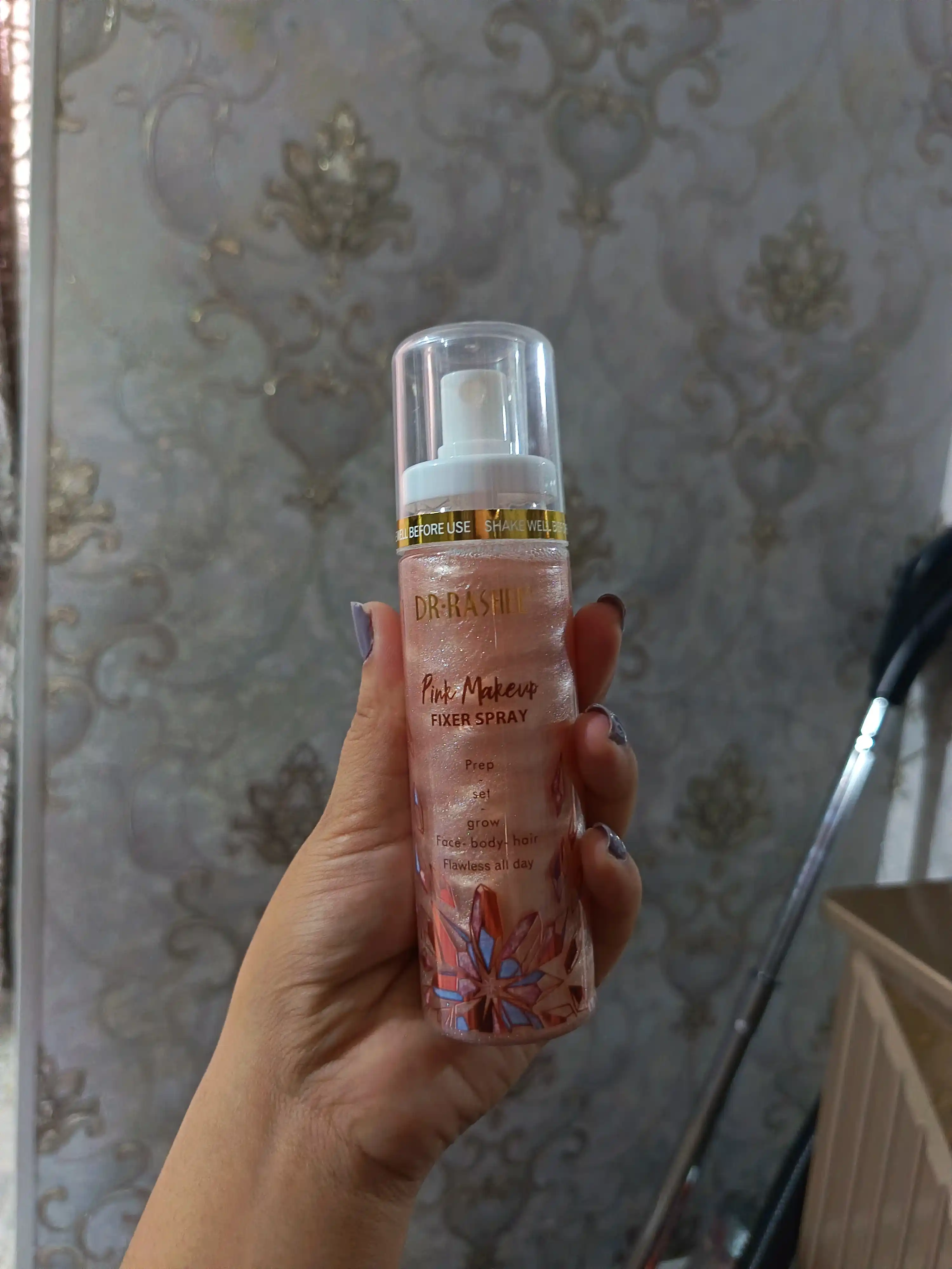 Yuz makiyaj uchun, namlovchi fiksator sprey, Dr.Rashel Gold va Pink, 100 ml