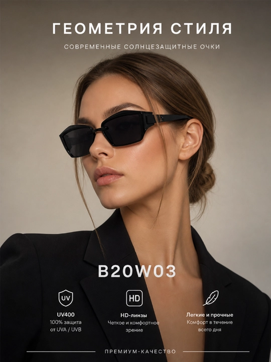 Женские солнцезащитные очки B20W, 6 цветов - 