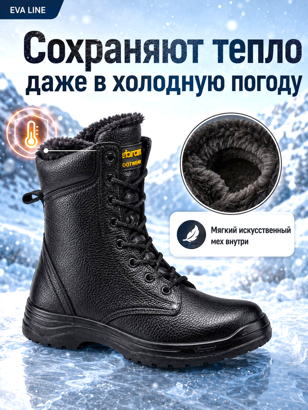 Erkaklar uchun qishki mo‘ynali charm taktik bertslar, qishki bertslar, erkaklar poyabzali