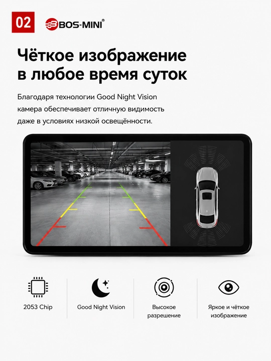 BOS-MINI A360 360° panoramali kuzatuv tizimi, 4 kamera, tungi ko‘rish, IP67