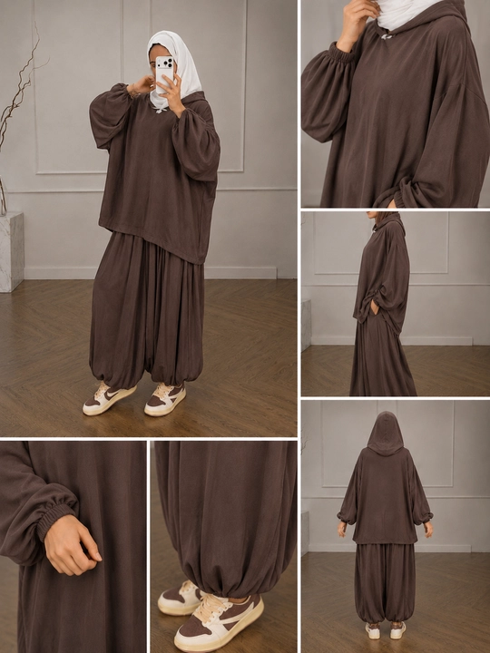 Ayollar uchun oversize kostyum-shim komplekti, keng bichim, 48-54 o‘lcham