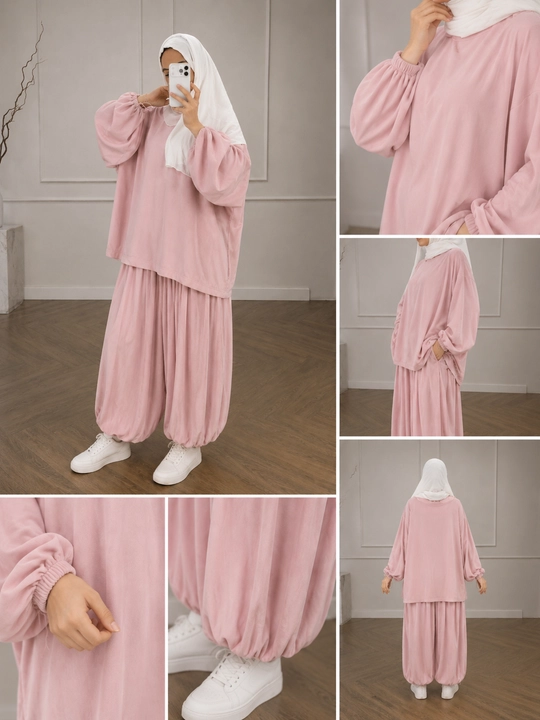 Ayollar uchun oversize kostyum-shim komplekti, keng bichim, 48-54 o‘lcham