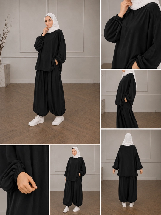 Ayollar uchun oversize kostyum-shim komplekti, keng bichim, 48-54 o‘lcham