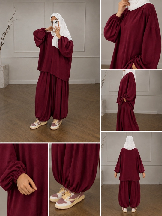 Ayollar uchun oversize kostyum-shim komplekti, keng bichim, 48-54 o‘lcham