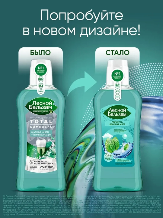 Ополаскиватель для десен "Лесной бальзам" с мятой и экстрактами лесных трав