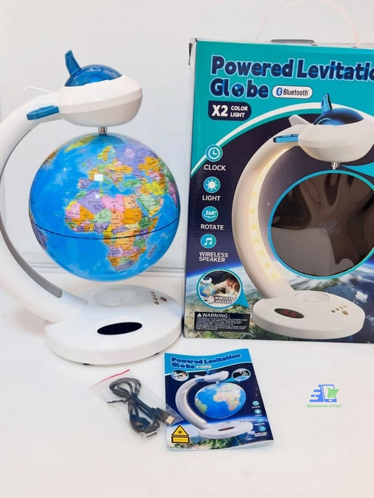 Bluetooth karnayli levitatsion globus, LED yoritgich, soat va 360° aylanish