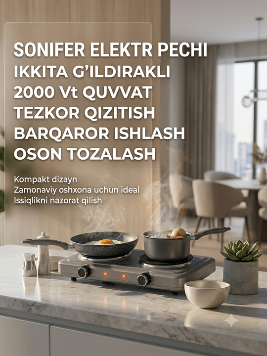 Sonifer Elektr Plitasi — Oshxonangizdagi ixcham va kuchli yordamchi!