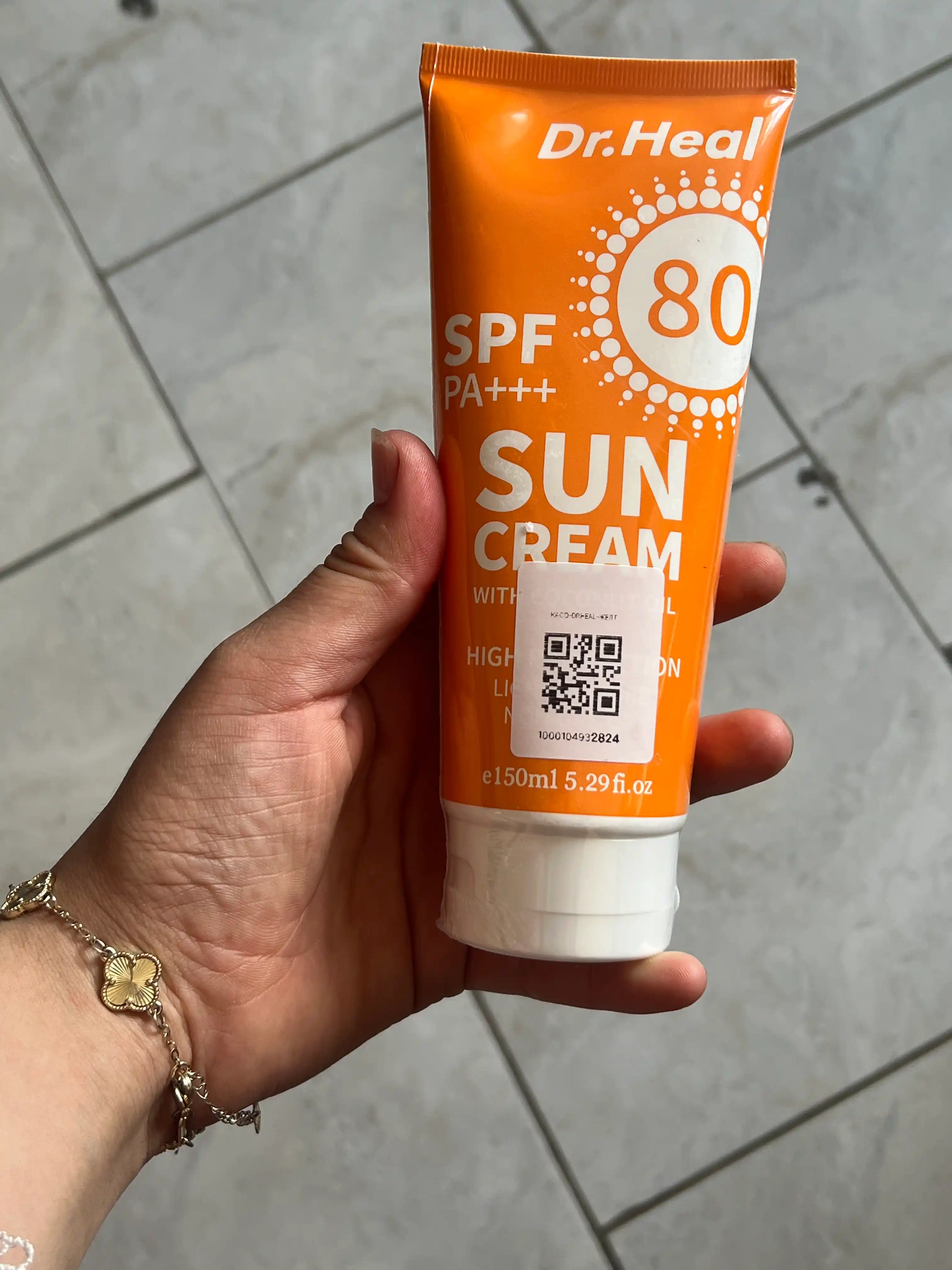Quyoshdan himoya qiluvchi krem Dr.Heal Sun Cream SPF 80 PA++ E vitamini, kokos moyi 150 ml