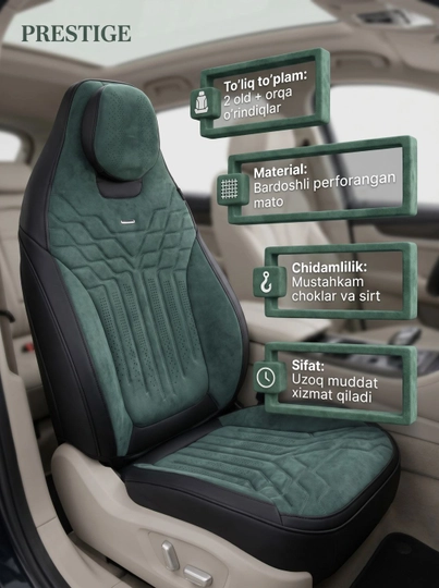 Авточехлы на сиденья автомобиля, универсальный комплект чехлов в салон, 5 мест - 