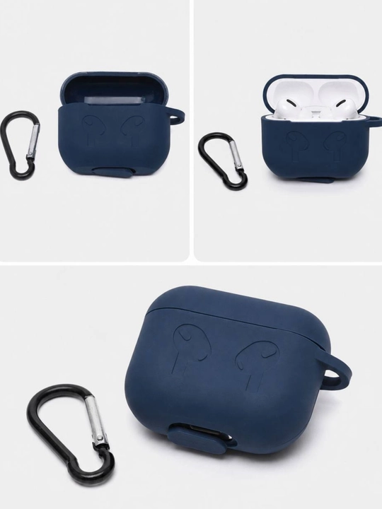 Чехол для AirPods Pro силиконовый с карабином, защитный чехол для наушников
