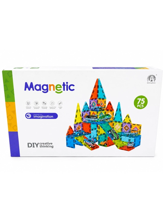 Magnitli rivojlantiruvchi konstruktor 3 D magnit bloklar to'plami