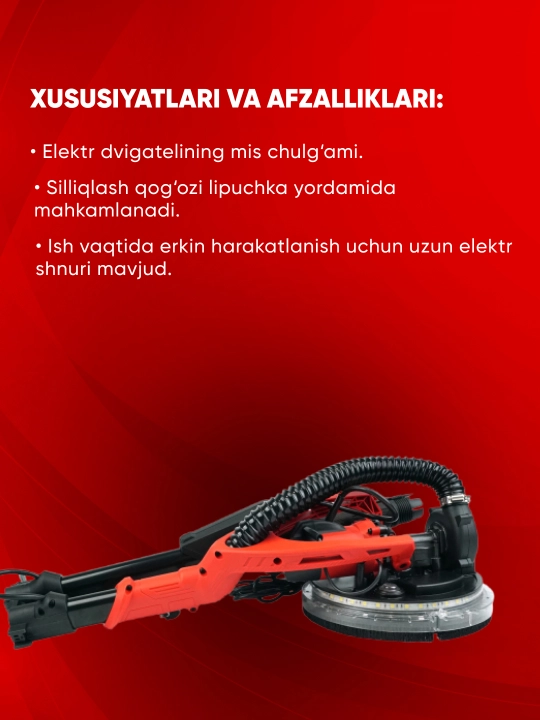 TEH TS21511 devor va shiftlar uchun silliqlash mashinasi, 750 Vt, 220 V, 700–1850 ayl/min