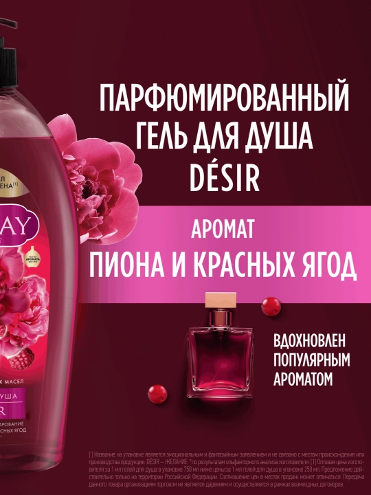 Гель для душа Camay Desir Восхитительное очарование 750МЛ