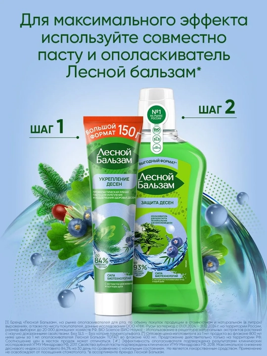 Ополаскиватель для полости рта Лесной Бальзам для укрепления десен