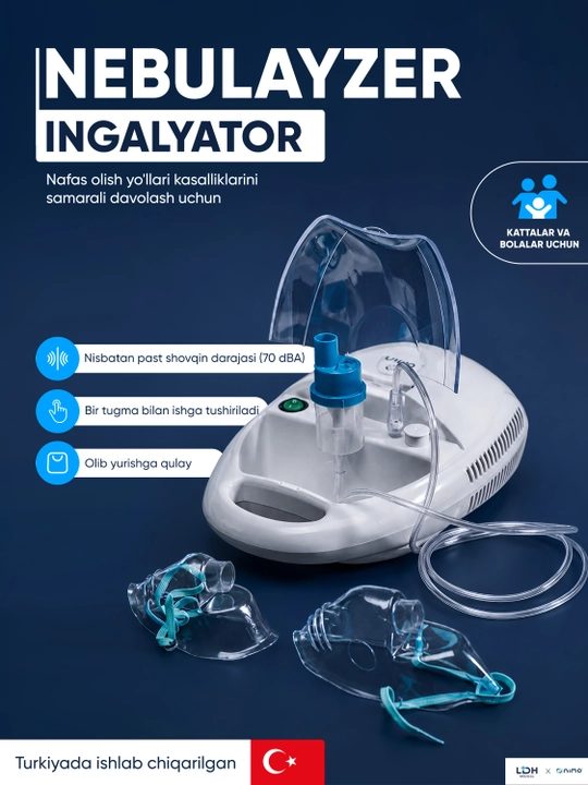 Ingalyator-nebulayzer, kattalar va bolalar uchun, NIMO-Turkiya - 